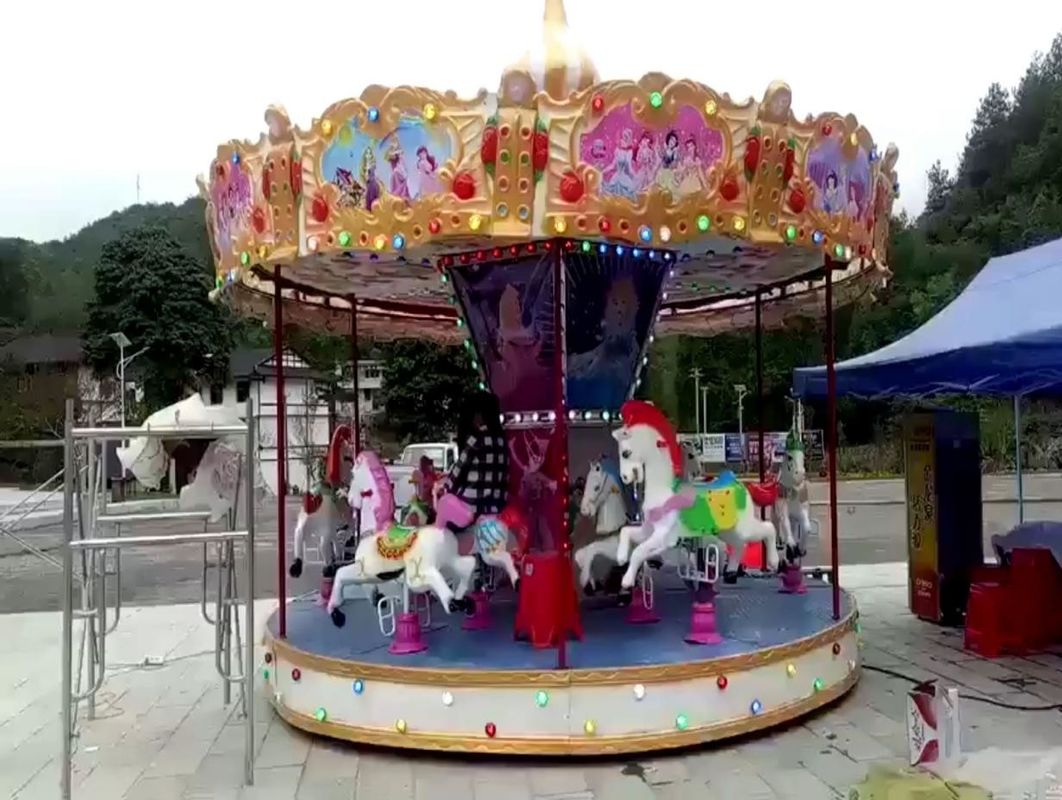 豪華な遊園地 カルーセル 屋外公園 遊園地 子供 最良の24人乗り カルーセル