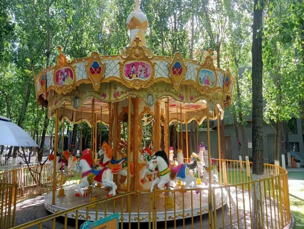 豪華な遊園地 カルーセル 屋外公園 遊園地 子供 最良の24人乗り カルーセル