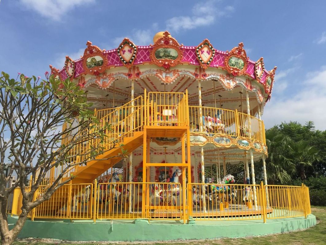 豪華な遊園地 カルーセル 屋外公園 遊園地 子供 最良の24人乗り カルーセル