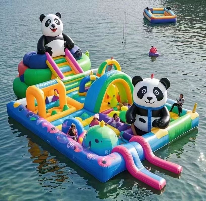 商用ブーンズハウス 子供のための充気城 ウォーターパーク ゲーム パンダ ウォータースライド