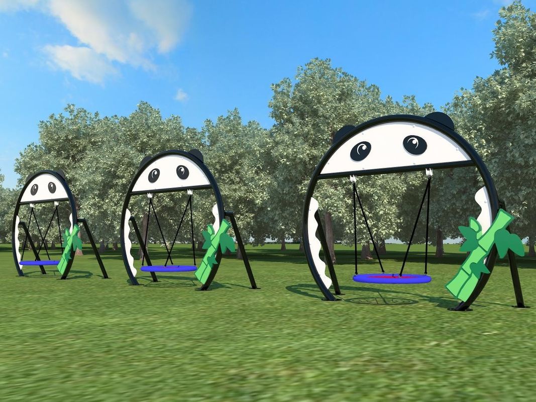 パンダ形緑色庭園遊びセット 子供向け 屋外スイングチェア 230cm 商業用スイングセット