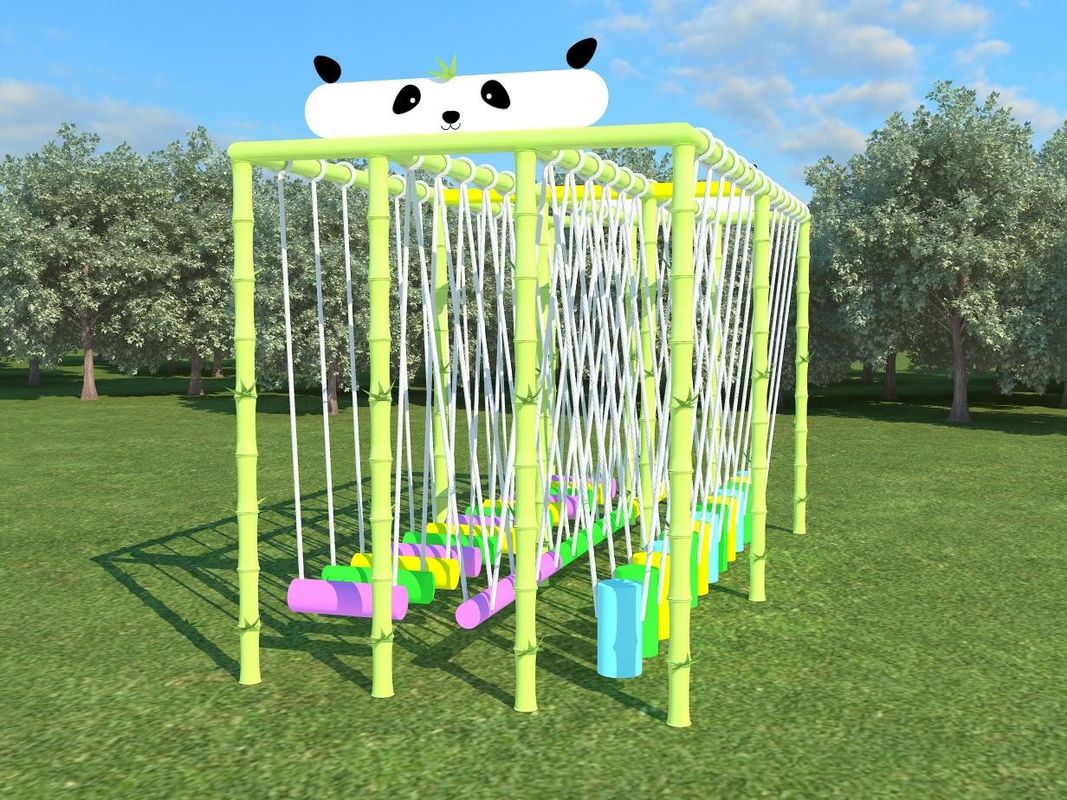 パンダ形緑色庭園遊びセット 子供向け 屋外スイングチェア 230cm 商業用スイングセット