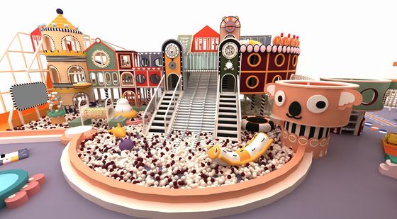 カスタマイズされたプレイセンターの子供たちのいたずらな城面白い屋内遊び場デザイン