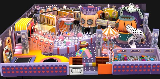プレミアム屋内プレイグラウンドソフトプレイ機器セット、子供向け、商業用子供用プレイグラウンド、いたずら城とスライド付き
