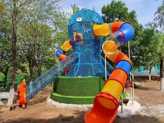 オクトポステーマ キッディズ・ワンダース 野外色彩豊かな公園 遊び場 子供の遊び場 スライド